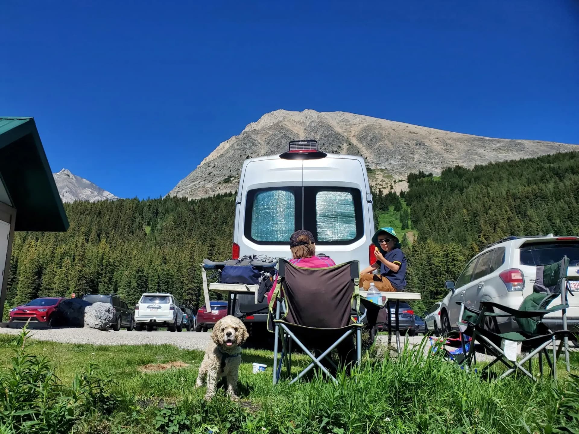 Camper van adventure landscape near Calgary